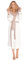LEVERIE Longue robe de chambre polaire hiver femme, Mod. 1 blanc/beige, XXL