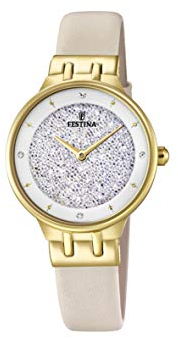 Festina Damen Analog Quarz Uhr mit Leder Armband F20405/1