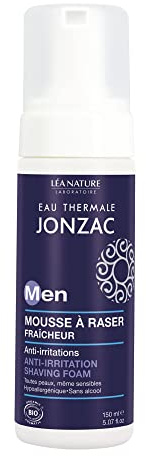 Eau Thermale Jonzac - Mousse à raser fraîcheur - Men - Tous types de peaux, même sensibles - Certifié Bio Cosmos Organic - Flacon de 150 ml