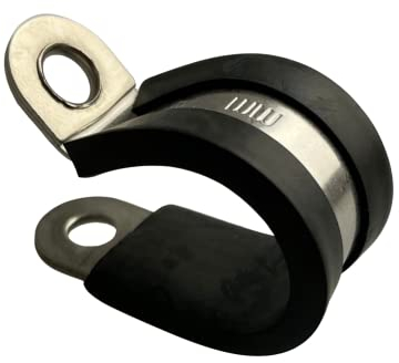 On1shelf 10x 16mm Rubber Lined P Clips Hose Pipe Clamp Stainless Steel Premium Quality-