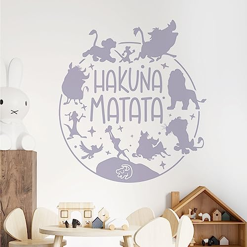 Wandtattoo, Motiv: Hakuna Matata, Disney-Film, König der Löwen, Hellgrau