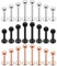 LAURITAMI 8-24stk 16G Lippenpiercing Stecker Edelstahl Lippe Tragus Helix Ring Labret Medusa Bars Stecker Piercing 6-12MM
