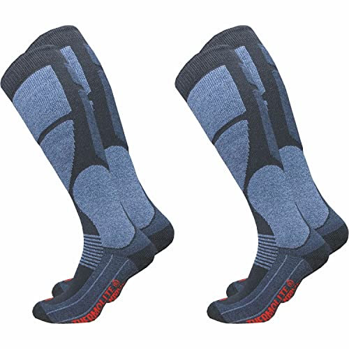 GAWILO 2 Paar Damen THERMOLITE® Skisocken – Snowboardsocken – Funktionssocken mit Spezialpolsterung (35-38, marine)