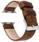 Barton Uhrenarmbänder aus genarbtem Leder, kompatibel mit allen Apple Watch-Modellen – Serie 5, 4, 3, 40 mm, 42 mm oder 44 mm Large Apple Watch (42mm or 44mm) Karamellbraunes Leder und Nähte.