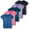 Real Essentials Damen Dry Fit V-Ausschnitt T-Shirt, Set 7, X-Large
