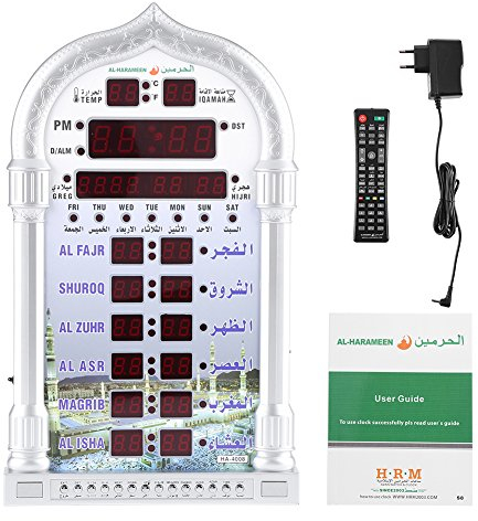 Fafeicy Wanduhr Azan EU 100 – 240 V Islamische Gebetsuhr, automatisch, Wanduhr, Alarm, Gebet, für Muslime, Ramadan, Geschenk, Dekoration zu Hause, Wohnzimmer