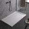 Plato de ducha gris de mineral con efecto de pizarra de la serie Paris Slim 3 cm, revestimiento de gelcoat, antideslizante