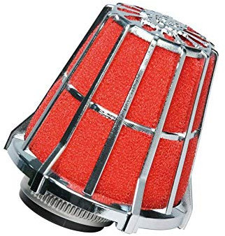 filtre a air malossi e 5 droit decentree pour phbg 15-21 chrome mousse rouge (sauf peugeot)