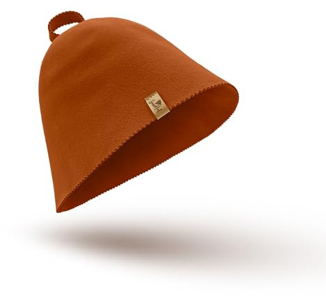 Jedrzejko Saunahut Kappe Wolle Saunaanzug Kopfpflege Wolle (Orange)
