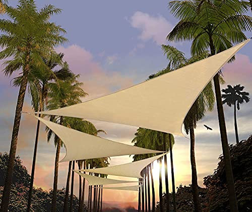 Tenda a Vela ombreggiante, Tenda da Sole, Protezione Raggi UV, Vela Parasole, Adatto per Esterni, Terrazza, Giardino (300X300X300 cm Triangolare)