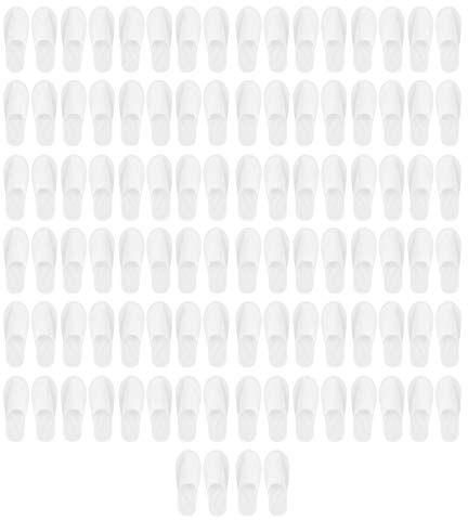 XinPengtai Lot de 50 paires de pantoufles jetables non tissées blanches de 4 mm pour les maisons, les hôtels, unisexes, 27 x 10, 5 cm, comme sur l'image, 27x10.5cm