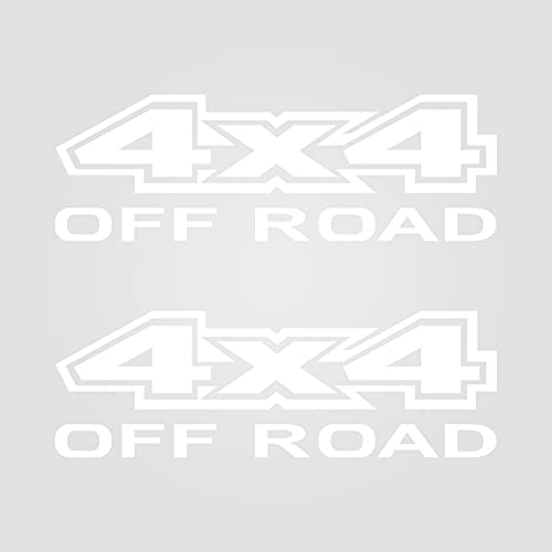 Gesar 2 Pezzi Adesivo 4x4 - Adesivo off Road - Adesivo 4x4 per SUV - Adesivo Auto - Adesivo Fuoristrada - Adatto per Auto e Moto - (Bianco)