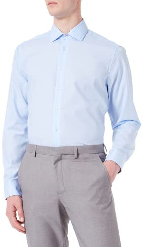 Seidensticker Herren Business-Hemd - Regular Fit - Bügelfrei - Kent-Kragen - Langarm - 100% Baumwolle Hellblau 46