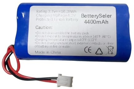 1 pezzo 18650 3,7 V 4400 mAh 1S2P Li ion pacco batteria ricaricabile con JST-XH / 2p 2,54 mm connettore 16,28 Wh/4,4 A, blu, 6,6 x 3,6 x 0,8 cm (16,28 Wh/4,4 A)