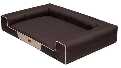 HOBBYGARDEN Haustierbett Hundeliegen Kissen Hundebett Liegen Hundekissen Bett Sofa Hundekorb Tierbett Hundesofa Hundematratze: Dunkel Braun, XL - 100 x 66 cm