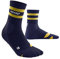 CEP - 80's COMPRESSION SOCKS HIKING MID-CUT für Herren | Mittelhohe Wandersocken in peacoat/gold mit verbesserter Merino-Qualität | Männer Trekkingsocken für optimale Trittsicherheit | Gr. III | M
