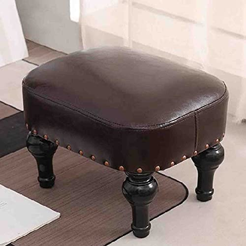 YXZN PU Leder gepolstert Hocker Runde Holz 4 Beine, ändern Schuh Bank für Sofa/Wohnzimmer