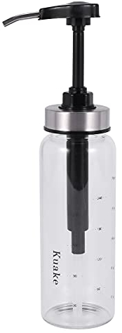 Selcouthlie Saucenpumpenspender mit Glasflasche, auslaufsicher, Küchen-Gewürzspender für Honig, Ketchup, Senf, Mayo