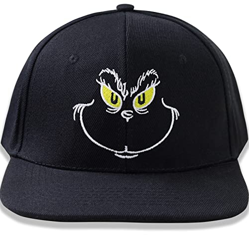 EXPRESS-STICKEREI Lustige Kappe mit Spruch Grinch Smile - Cap Verstellbare Urban Basecap - Hochwertige Schildkappe - Baseball Kappe - Snapback Kappe mit Verschluss - Einheitsgröße