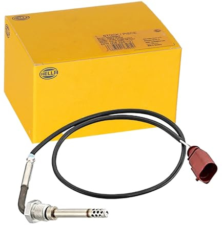 HELLA 6PT 358 181-651 Sensor, exhaust gas temperature - 2-pin connector - Bolted - Cable: 500mm