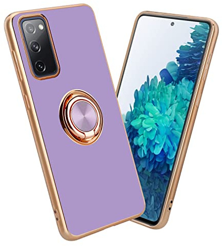 Cadorabo Hülle kompatibel mit Samsung Galaxy S20 FE Schutzhülle TPU Silikon Case mit Ring Design mit Kameraschutz Slim Kratzfest Weiche Gummi mit Rundumschutz Case Hülle für Galaxy S20 FE in Lila