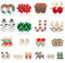 LOLIAS 6-18 Paar Ohrringe Weihnachten Damen Mädchen Hypoallergene Ohrstecker Set - Schneemann, Süßigkeit, Zuckerrohr, Elch, Baum, Bogen - Weihnachtsfeier Schmuck Geschenk
