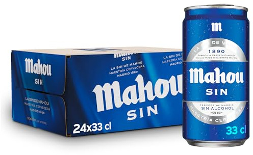 Mahou Sin, Cerveza Lager Sin Alcohol, Pack 24 Latas x 33cl