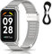 ToVioc Cinturino Compatibile con Xiaomi Smart Band 8 Active, Cinturino in Acciaio Inossidabile Adatto Compatibile con Xiaomi Redmi Smart Band 2 - Argento