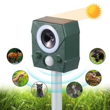 Ultraschall Solar Katzenschreck, Tiervertreiber, Hundeabwehr Garten, Marderschreck Ultraschall Solar Tiervertreiber USB Lade Wasserdicht LED-Licht Marderabwehr zum Garten, Vogelschreck, Katzenabwehr