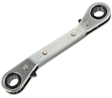 DOITOOL Doppelkopf Ratschenschlüssel aus Stahl Silber für Kompressoren mit Zugangsklappen Schnelle Reparaturen zum Anziehen von Schrauben