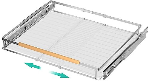 iPEGTOP Pull Out Cabinet Drawer Shelf Organizer, Extendable Sliding Slide Out Pantry Shelves Storage Heavy Duty for Kitchen Cabinets Under Sink, Adjustable Width 23.1~39.9 W x 22.5 D