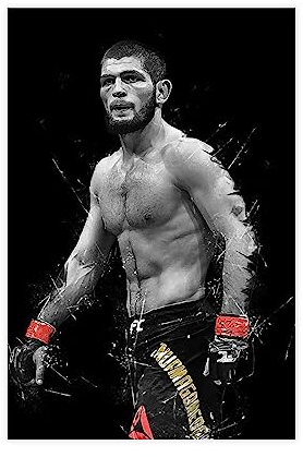 ETOMEY Khabib Nurmagomedov Leinwand-Poster, Schlafzimmer, Dekoration, Sport, Landschaft, Büro, Raumdekoration, Geschenk, Rahmen-Stil, 30 x 45 cm