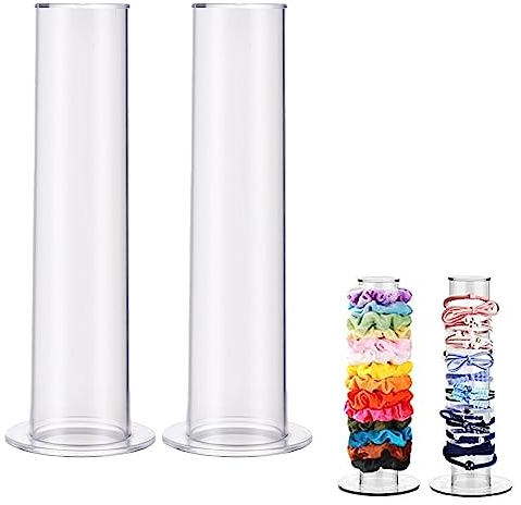 2 Stück Transparente Scrunchie Display Organizer, Vertikaler Haargummi Organizer, Acryl Vertikal Scrunchie Halter, Verwendet, Um Mädchen Haarbänder, Haarschmuck, Geschenkaufbewahrung Anzuzeigen