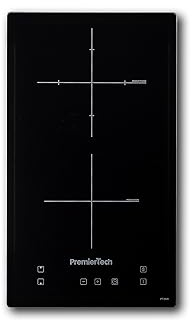 PremierTech PT302I Piano Cottura Induzione 2 Zone 30cm Da Incasso Modulo Domino Vetro Nero Touch Control Timer Blocco Sicurezza Compatibile Pentole Adatte ad Induzione Regolazione Potenza 9 Livelli