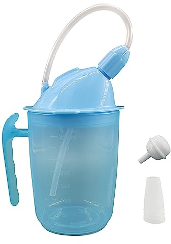 Sippy Cup/Drinking Cup/Beaker/Mug for Disabled Adults with Easy Grip Handles Anti Splash Spout and Lid, 350ml