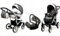 BabyLux® Bambimo Kinderwagen Set 3 in 1 - White Lux - incl. Babywanne, Buggy Sportsitz, Auto-Babyschale - Autositz - Kinderwagenset - Kombikinderwagen mit Wickeltasche, Regenschutz usw.