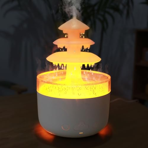 Rain Cloud Luftbefeuchter, Regentropfen Sound Luftbefeuchter und Aromatherapie ätherisches Öl Diffusor mit 7 Farblichter, Nano Nebel, Helfen beim Schlafen und Entspannen, für Zuhause, Büro, Zimmer (D)