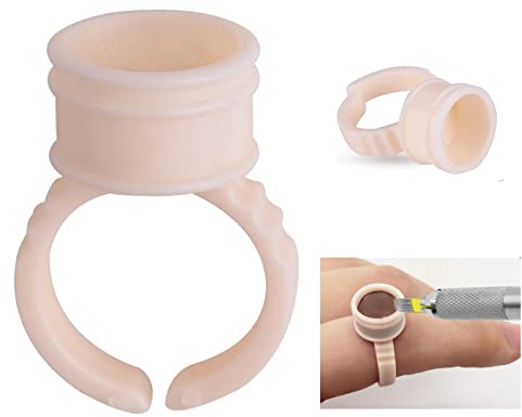 150PCS Disposable Soft Silicone Tattoo Pigment Ring Cups Eyelash Extension Glue Holder Tattoo Ink Cup Rings Tool (M)