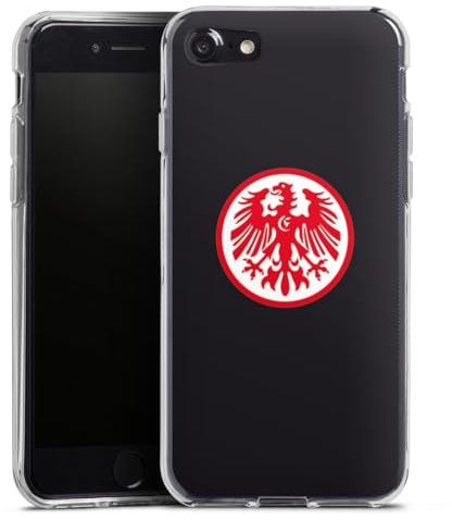 Silikon Hülle kompatibel mit Apple iPhone 8 Case transparent Handyhülle Eintracht Frankfurt SGE Logo