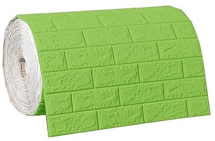Papier peint en brique 3D, carreaux muraux auto-adhésifs de 33 pieds x 2,3 pieds, décoration de maison imperméable, panneau mural 3D for cuisine, salle de bain, salon (Color : Green, Size : 70cm*5m