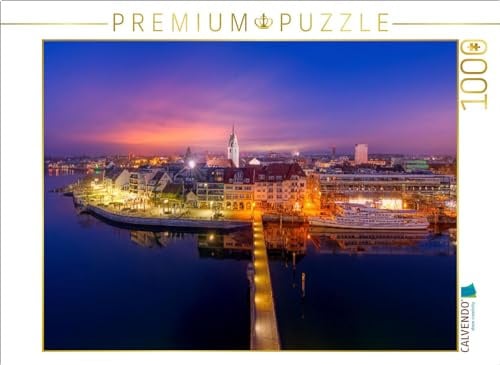 Puzzle · Friedrichshafen | morgendliche blaue Stunde am Hafen von Friedrichshafen · 1000 Teile · Lege-Größe 64 × 48 cm · CALVENDO Puzzle