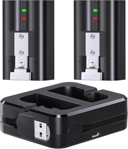 V4 Quick Release Battery Pack for Ring - 2 Pack battery and Charger Station for Video Doorbell 2/3/3+/4, Stick Up Cam, Spotlight Cam, Spotlight Plus/Pro Cam