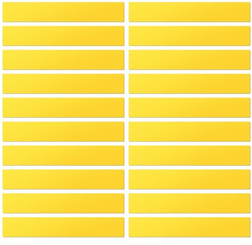 LLPT Etichette Magnetiche Cancellabili 20 pezzi Magnete scrivibile vuoto Cartelli magnetici cancellabili riutilizzabili per lavagna Colore Giallo 2.5 cm x 30 cm (DMS11220YW)
