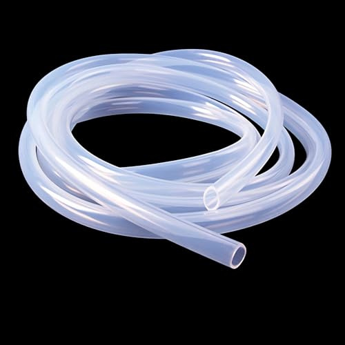 Tubo in Silicone Diam Esterno 8 mm, Diam Interno 6 mm, Spessore Parete 1 mm, Lunghezza 2 metri Tubicino Flessibile Trasparente dell'acqua Resistenza ad Alta Temperatura