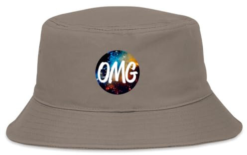OMG Cosmic Logo Recycled Breathable Printed Bucket Hat, Braungrau, One size