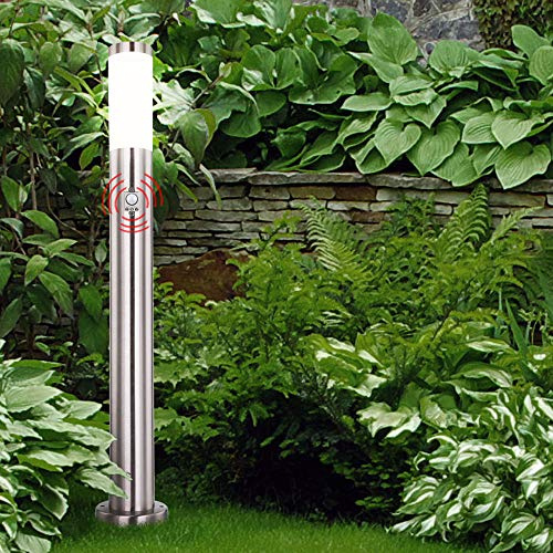 LED Außen Steh Leuchte Edelstahl Garten Hof Einfahrt Beleuchtung Stand Lampe Bewegungsmelder