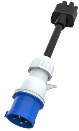 Aiskooc 4-Pin (HTN724-9) CEE zu Tesla Adapter, 32A Gen 2 EV Ladekabelverlängerung für Tesla Model S/3/X/Y, Erdung erforderlich für den Betrieb