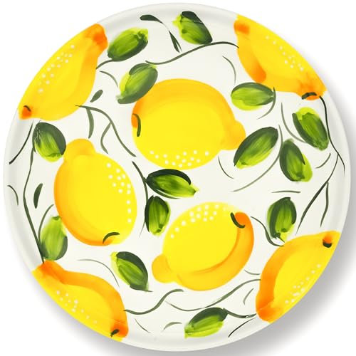 13.2'' Extra Large Handmade Ceramic Pizza Plate | Durable Material, Lead-Free, Microwave-, Oven-, Dishwasher-Safe, Made in Spain – Ideal for Serving Pizza, Flat Cakes & Large Dishes