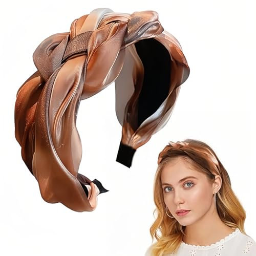 ZEPIQOR Bandeau large vintage pour femme -4 cm Bandeau turban torsadé - Bandeau élastique, Bandeaux Serre Tête Elastique Nœuds Cheveux Accessoires pour un usage quotidien
