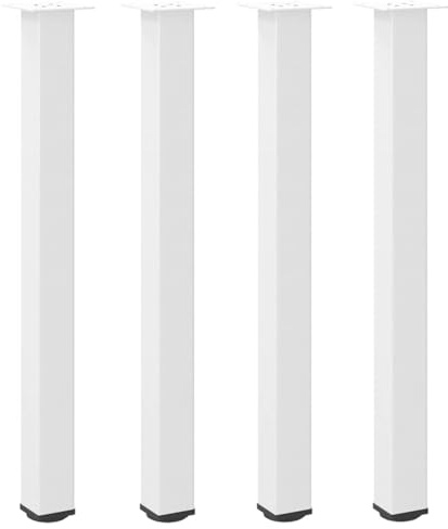 vidaXL Bartischbeine 4 STK. Weiß 100-102 cm Stahl